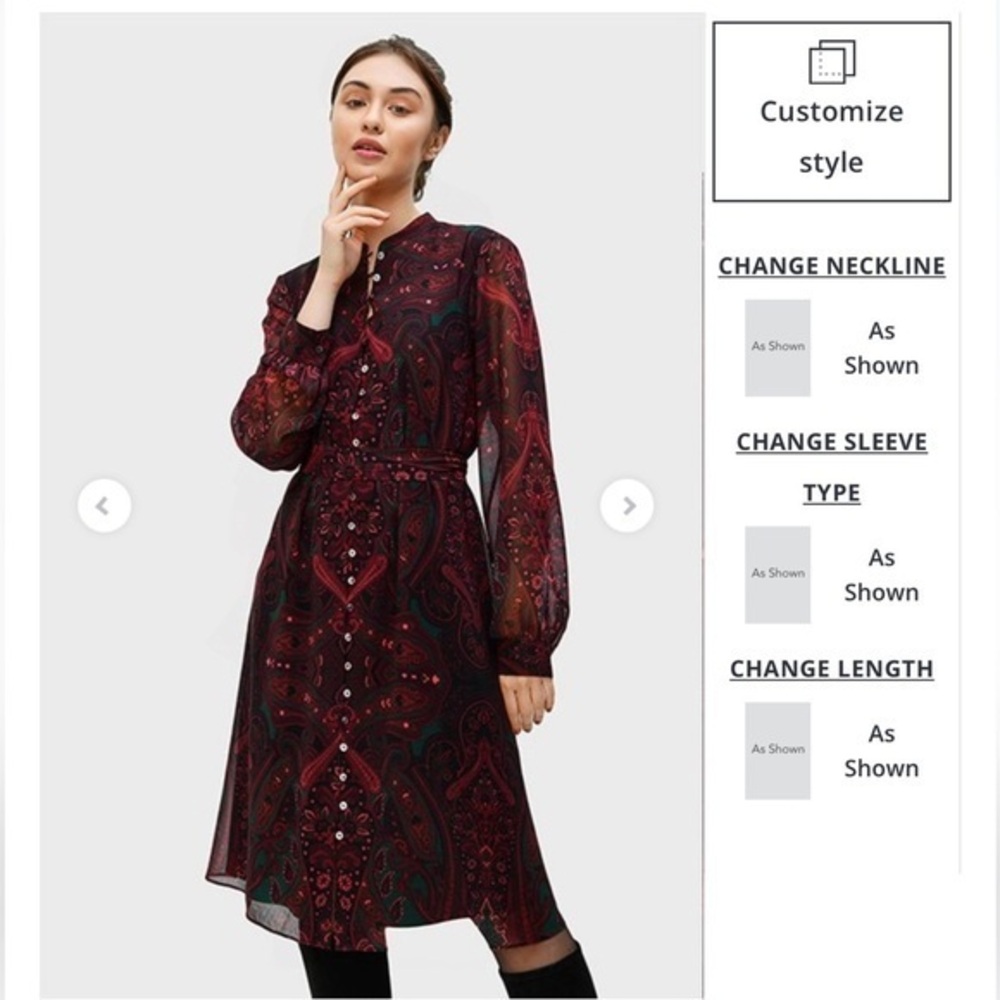 Wayward Fancies eShakti
Paisley Scarf Print Georgette Shirtdress